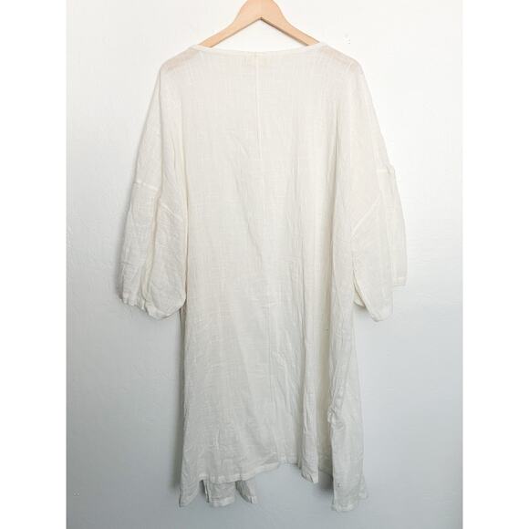 Avy & Co Kimono Cape Womens One Size Ivory White Woven Gauze Cotton Robe - Picture 8 of 8